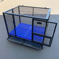 (New) $180 Large Folding Heavy Duty Dog Cage Crate Kennel, Single-Door, 41x31x34”