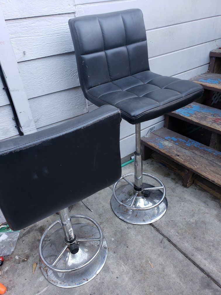 Bar stool leather chairs