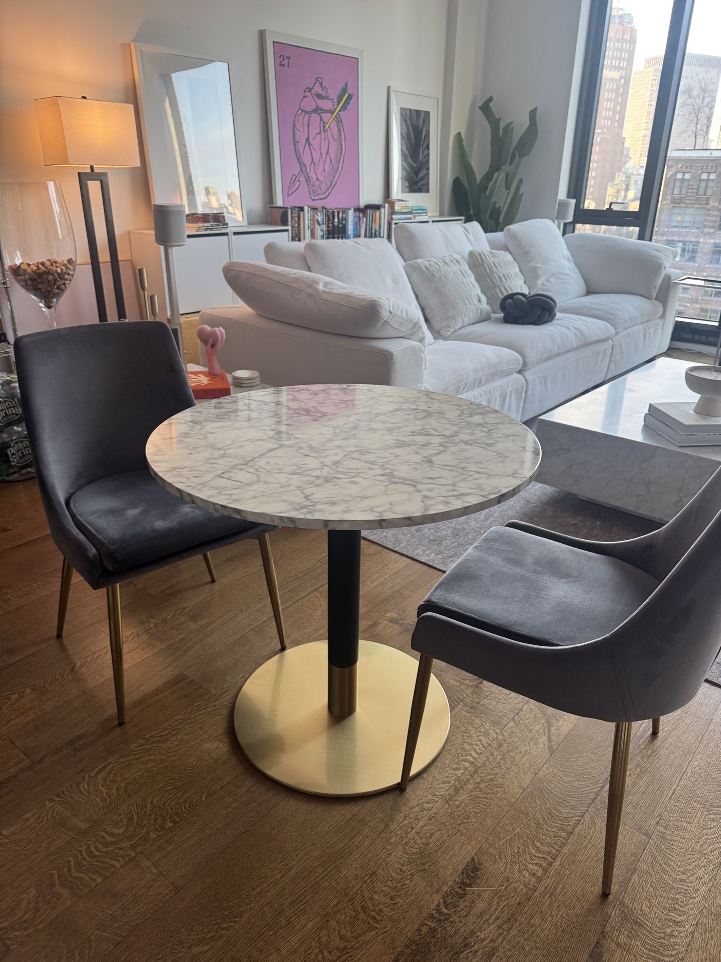 Nathan James Bistro Small Mid-Century Modern Kitchen or Dining Table with Set of 2 Chairs