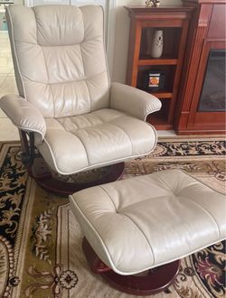 Leather Recliner with a foot rest