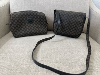 Authentic vintage Celine small crossbody bag and pouch