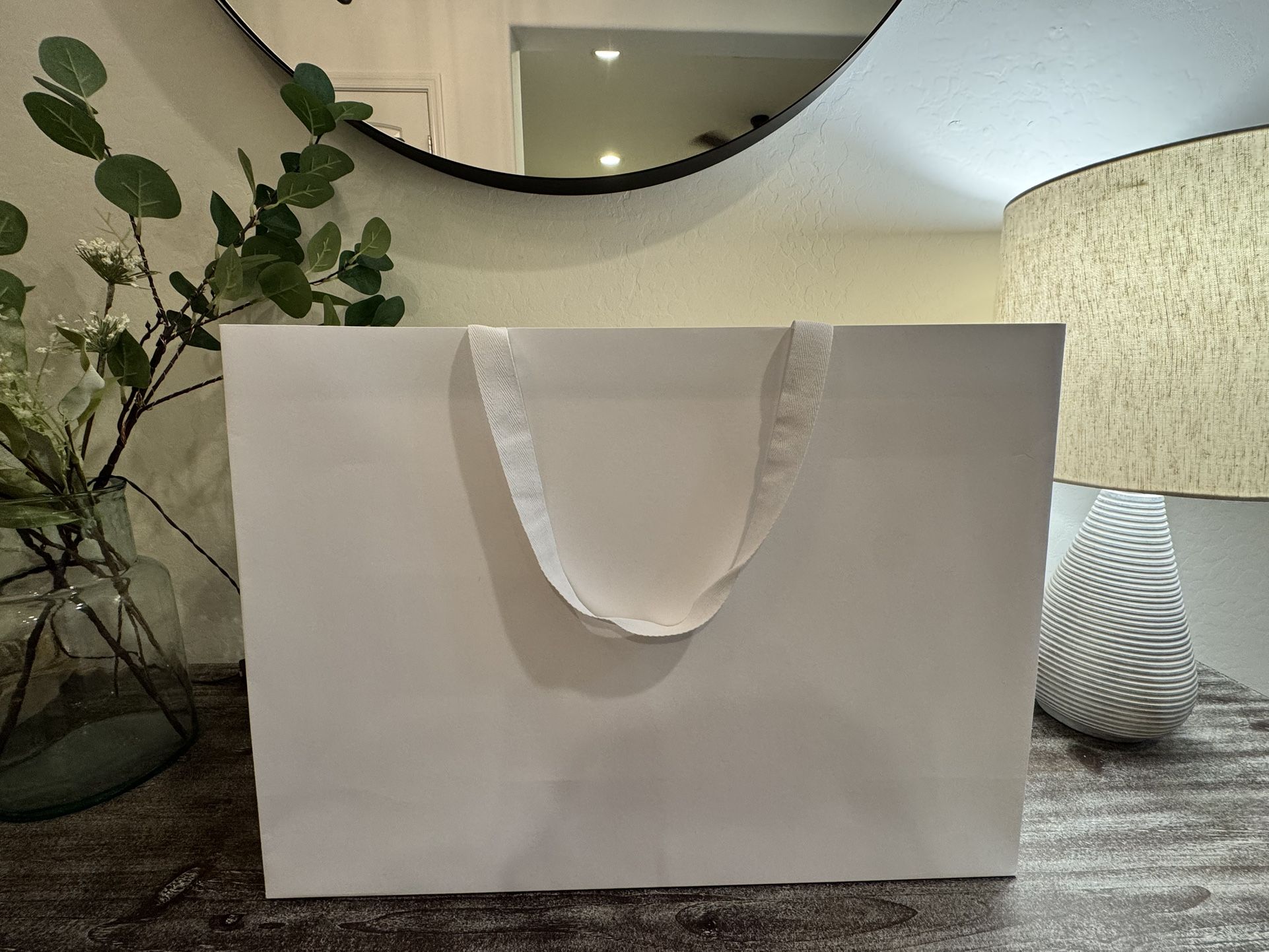 6- Sturdy White Gift Bags with Handles XL (Queen Creek)