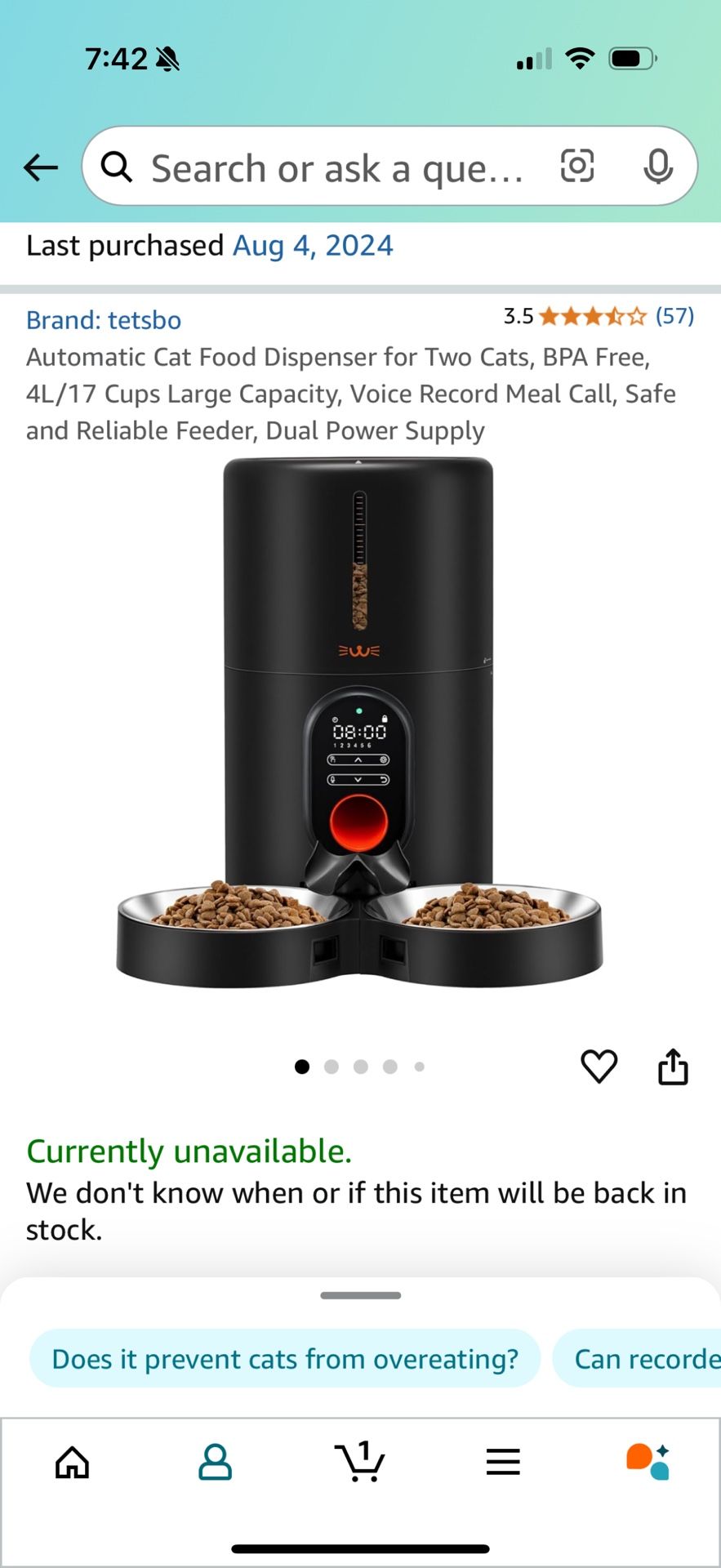 Pet feeder dispenser for two