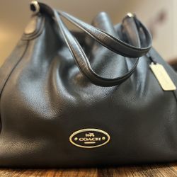 Coach Black Leather Purse, Tote Bag