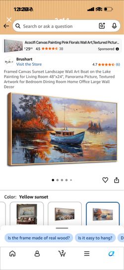 Large framed canvas wall art