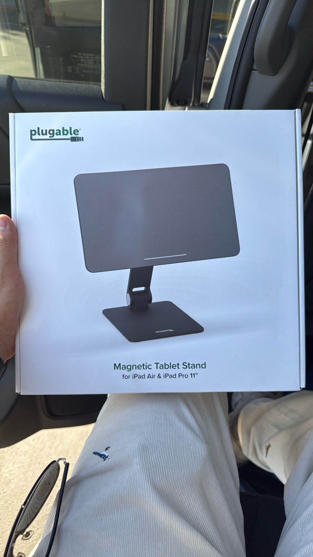 Plugable Magnetic Tablet Holder for iPad Stand Compatible with MagSafe iPad Pro 11" and iPad Air 10.9" - Portable Foldable 360° Rotating Stand