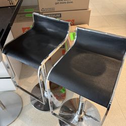 2 Modern Height Adjustable Bar Or Counter Height Stools 