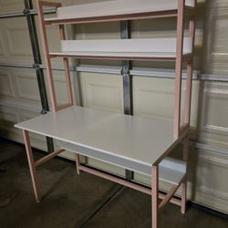 Brand New Aquzee Pink Desk With Hutch