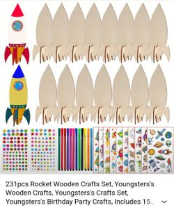 Rocket Wooden Craft Set
