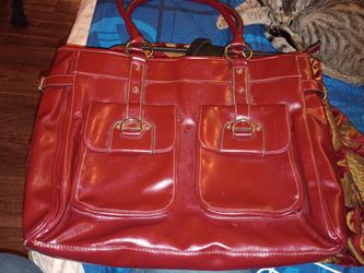 Vintage Worthington Burgundy leather tote bag