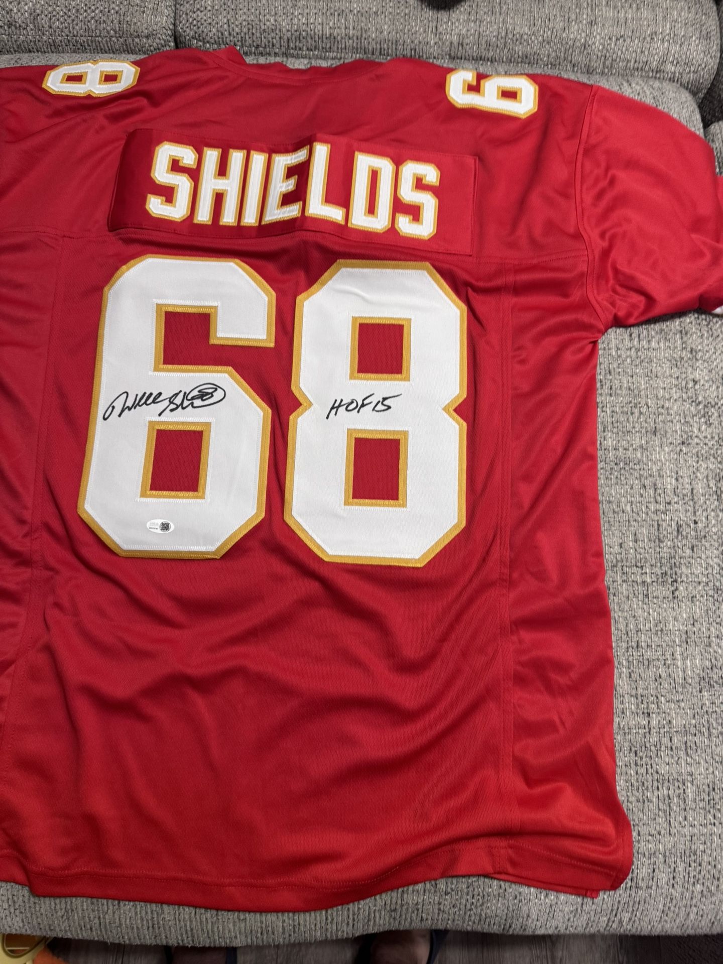 WILL SHIELDS SIGNED AUTOGRAPHED Custom Jersey - JSA Coa - Kansas City Chiefs