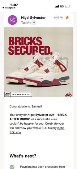 Nigel Jordan Retro 4 brick after brick size 12 $500 obo