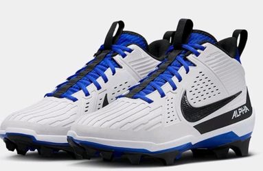 Nike Alpha Menace Strong White Blue Football Cleats II5139-101 Men's Size 9 NEW