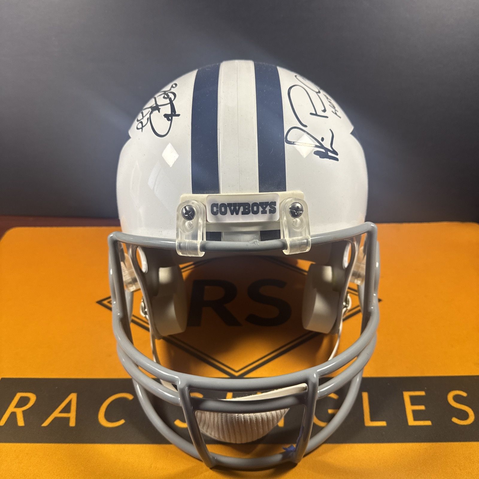 White Dallas Cowboy Helmet Autographed By Emmitt Smith And Michael Irvin W/coa