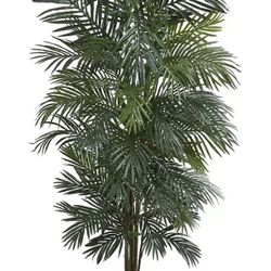 Stunning Palm Artificial Tree standing 7’ tall in sleek White Tower Planter 