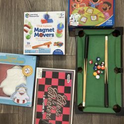 Games  All For 10 (bingo, Magnets, Checkers, Pool Table) 