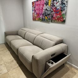 Reyna Beige Power Reclining Sectional (Like New + Transferable Warranty)