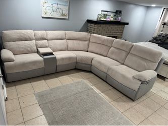 FREE SHIPPING/ASSEMBLE Modern Power Reclining Sectional Sofa with LED Lighting and Wireless Charging