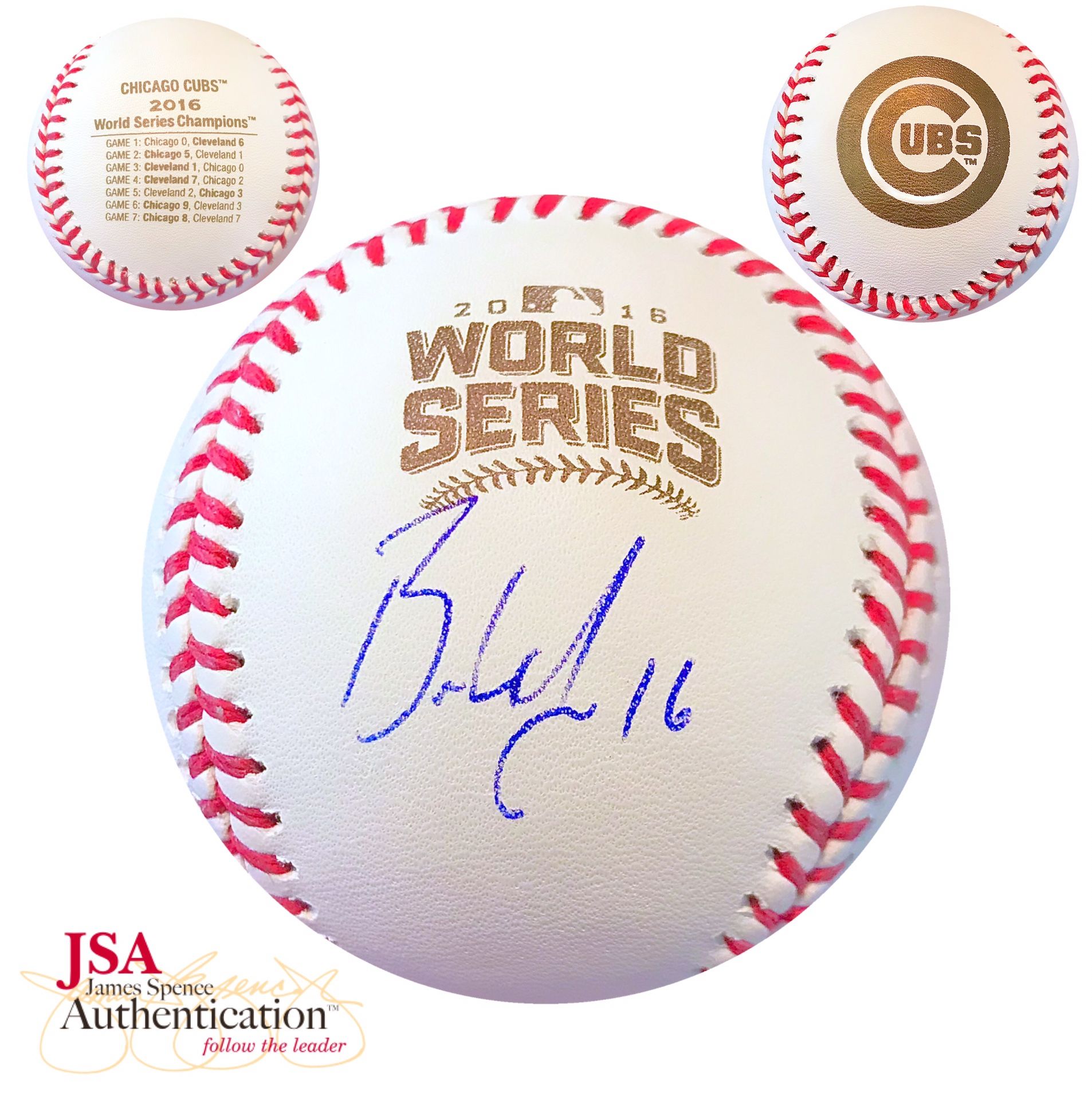 Brandon Hyde Chicago Cubs Signed 2016 World Series Baseball Autograph —JSA COA