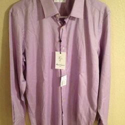 Robert Graham Chevron Lavender Mens Button Down Dress Shirt