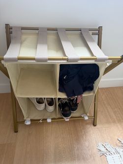 Foldable Laundry Hamper with Storage Shelves