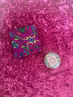 Artisan Fabric Covered Journal _  Handmade Turkish Olive Oil Soap set in colorful Reusable Container