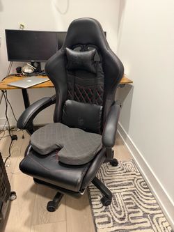 Dowinx Gaming Chair Black with Red Stitching