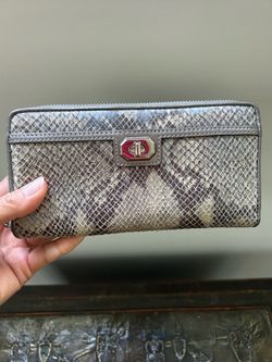Python gray coach wallet new with tags