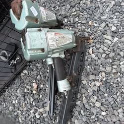 Two Working Framing Nail Guns / Nailers — Construction Contractor 