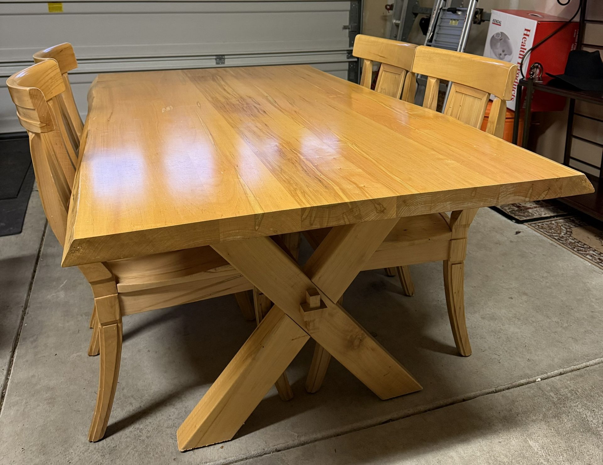 Crossbuck Live Edge Rectangle Dining Table (From Bassett)