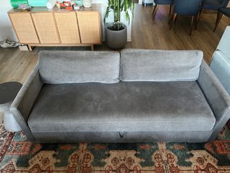 Gray Velvet Sleeper Sofa