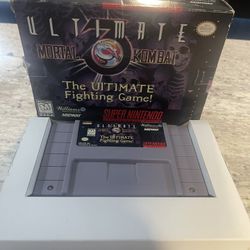 Ultimate Mortal Kombat 3 & Original Box For Super Nintendo SNES 