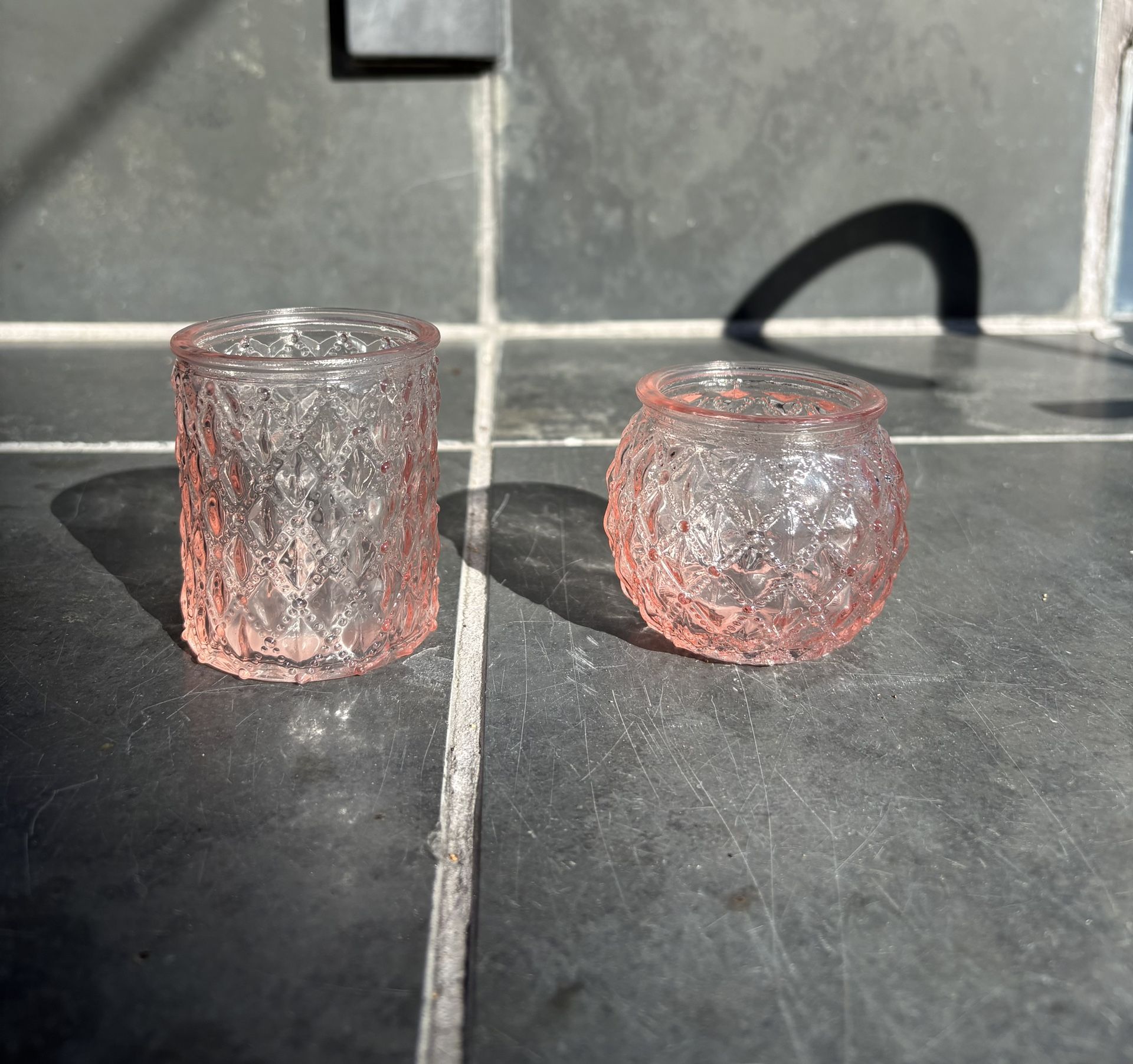 Pink votive Candle Holders