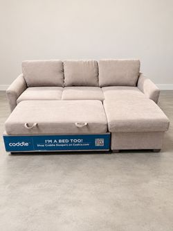Coddle Cameron Sleeper Sofa with Chaise – Taupe