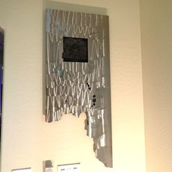 Large Stainless Steel Abstract Face Profile Wall Sculpture 48x20