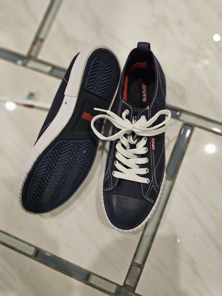 Mens Blue Levis Canvas Shoes