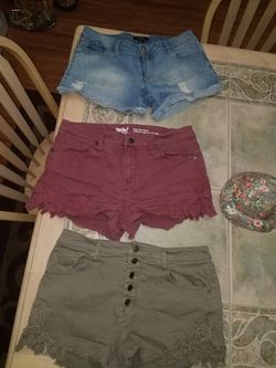 3 pairs of high rise shorts