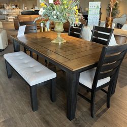 Brown 6PC Dining Table Set