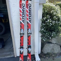 Kids Skis, Boots, and Helmet