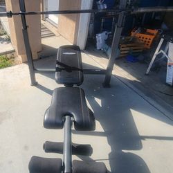 Weight Bench With Olympic Bar, Declines And Inclines With Leg Adapter
