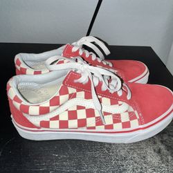 Checkered red Vans