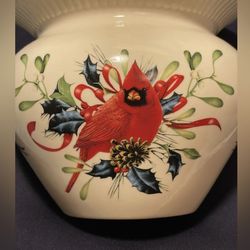LENOX Say It With Silk Winter Greetings by Catherine McClung Cachepot Vase Birds