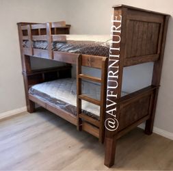 Twin Twin Bunk Bed and 2 Mattresses