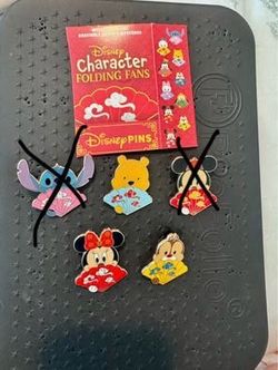 Disney Character Folding Fans Pins