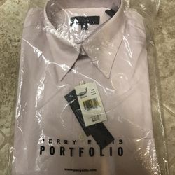 NWT Light Pink Perry Ellis Dress Shirt Size 14.5