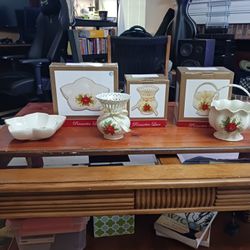 Poinsettia Lace Porcelain Dishes