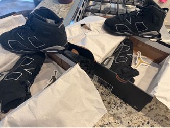 Two pairs of Air Jordans 6 Retro BG