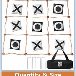 Giant Tic Tac Toe Game Spring Outdoor, 4Ft X 4Ft No Assembly Wooden Toss Indoor Game with 10 Widen Weighted Bean Bag, Large Yard Backyard Lawn Carniva