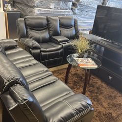 New Black Leather Sofas 