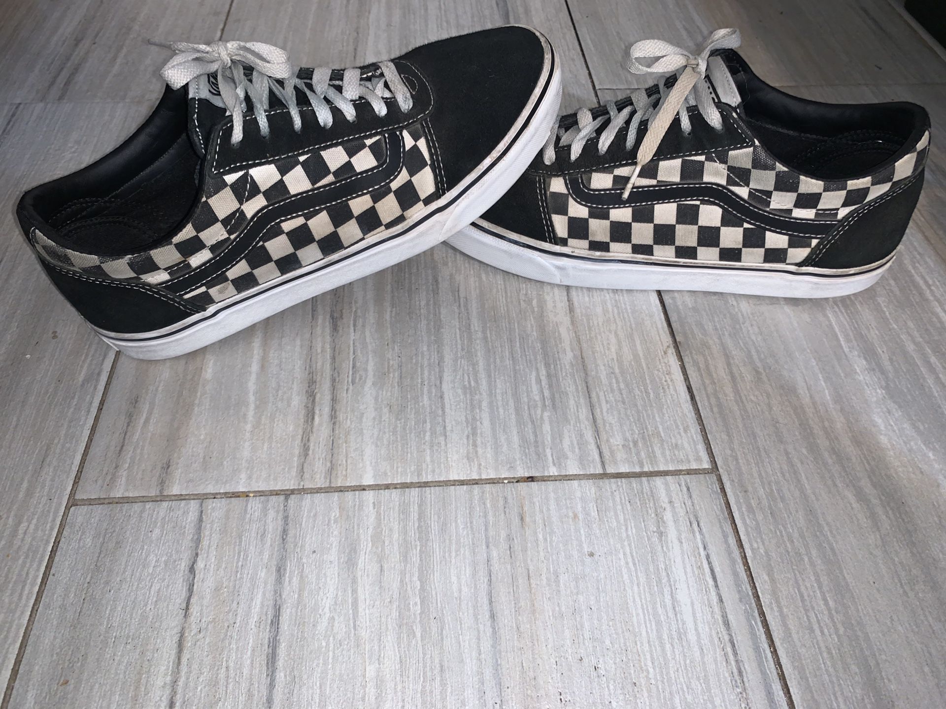 Checkered vans black and white size 10.5 make me and offer